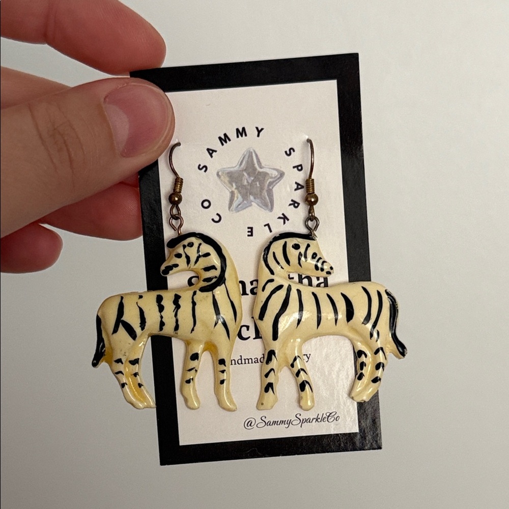 80’s? Zebra Earrings